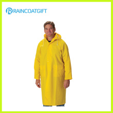 Capa de chuva de segurança impermeável de PVC longo amarelo